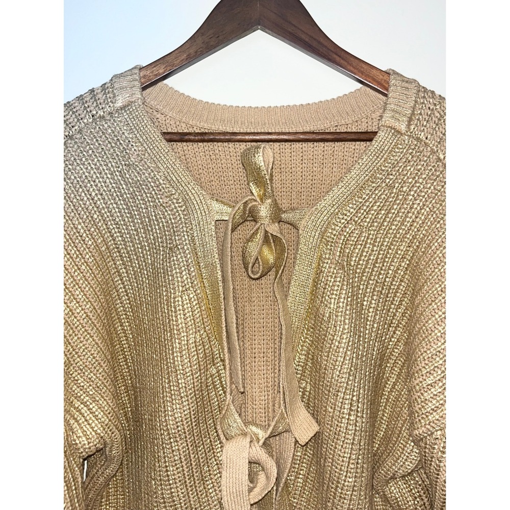 Kika Vargas x Target Metallic Gold‎ Back Tie Limited Edition Sweater Women's | L - Picture 7 of 15